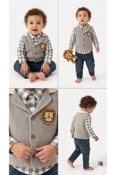 Generic Brand 6/24 Month 3-Piece Baby Set with Knitwear Vest