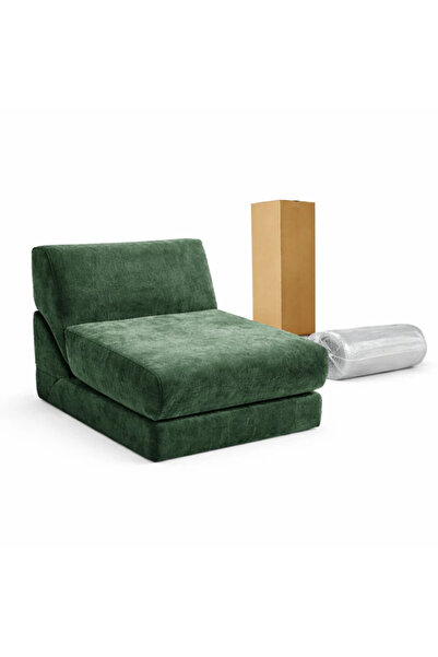 OEM Πτυσσόμενος καναπές-κρεβάτι 3 σε 1, Πράσινο, 89x80x69εκ., με αφρό μνήμης,...