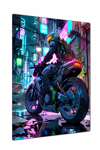 Charmbi Cyberpunk dekorativni metalni poster za dečake - živopisne boje, svet...