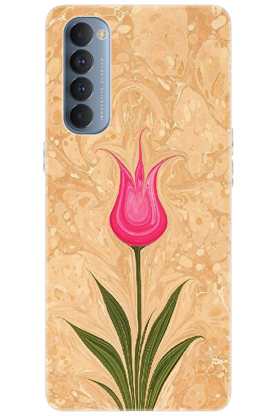 Ceppare Oppo Reno 4 Pro (CPH2109) Uyumlu Kılıf Desen Baskılı Silikon Lale Tas...