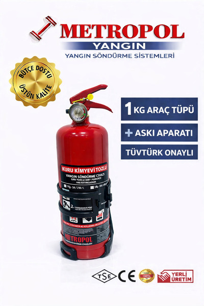 METROPOL 1 KG KKT YANGIN TÜPÜ TÜVTÜRK TÜM ARAÇ MUAYENE İŞLEMLERİ İÇİN UYGUN