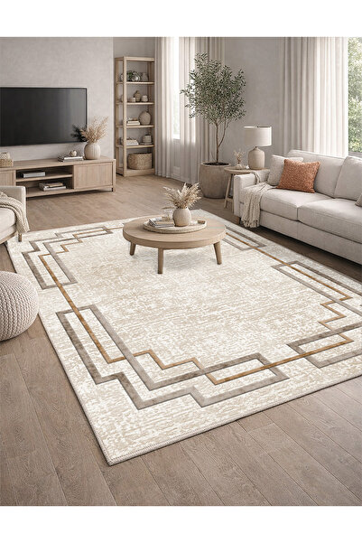 Lioara Home Modern Dijital Baskı Halı | Yıkanabilir Kaymaz Taban Salon & Yata...