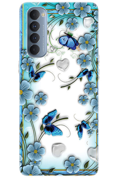 Ceppare Oppo Reno 4 Pro (CPH2109) Uyumlu Kılıf Desen Baskılı Silikon Çiçek ve...