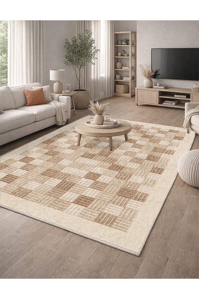 Lioara Home Modern Dijital Baskı Halı | Yıkanabilir Kaymaz Taban Salon & Yata...