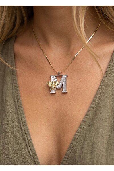 İNN JEWELLERY 316L Steel Necklace, Tarnish Resistant, with Letter Hypoallerge...