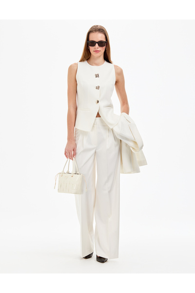 Pierre Cardin Ecru Fabric Trousers 50320351-Vr019