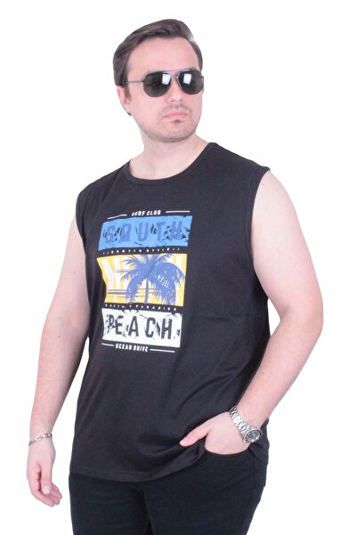 Starbattal Αμάνικο μπλουζάκι με στάμπα μεγάλου μεγέθους Miami Beach 26126 ΜΑΥΡΟ