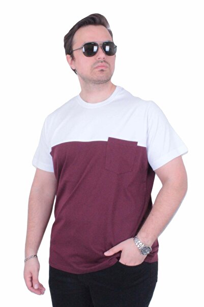Starbattal Men's Oversize Crew Neck T-Shirt with Pockets and Inserts 26144 Mu...