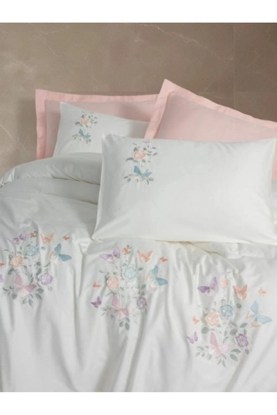colezium 3D Embroidered Double Satin Nev Set Liva Powder