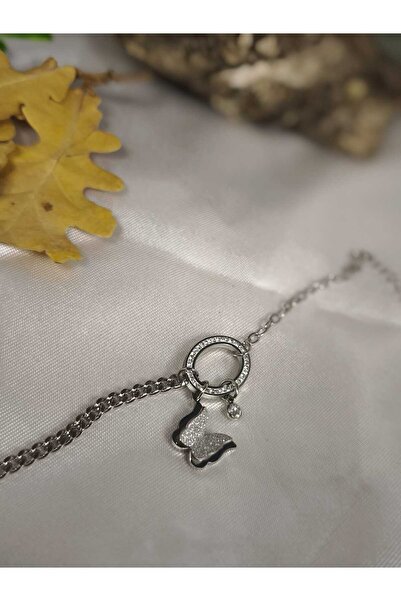 QERMA سوار من الفولاذ على شكل فراشة، سوار بتفاصيل فراشة، سوار نسائي