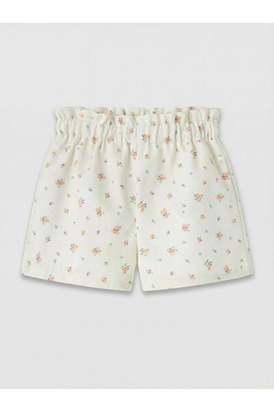 LC Waikiki Lcw Baby Baby Girl Floral Patterned Gabardine Shorts