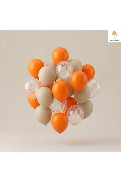 baloss fer Birthday Party Decorations Balloon Set 20 Pieces Orange Beige Gold Confetti Transparent Balloon