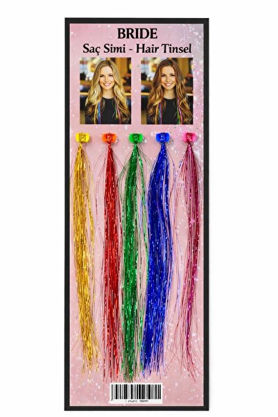 BKMC PARTY Renkli Saç Simi Seti (5’li) – Hair Tinsel Parlak Saç Aksesuarı