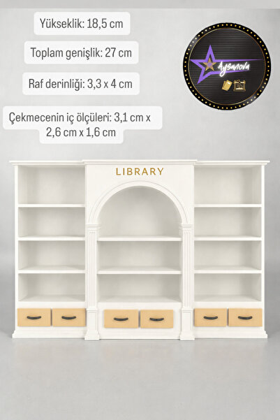 Vintage Tarz Mini Kütüphane Rafı – Çok Bölmeli Çekmeceli Tasarım-Kitap Severler İçin