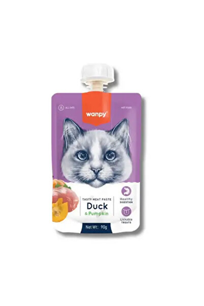 WAMBORY مكافآت وانبي معجون لحم البط واليقطين للقطط 90g