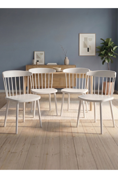 M SMART 4-Pieces Modern Plastic Dining Chair - For Kitchen, Living Room Durab...