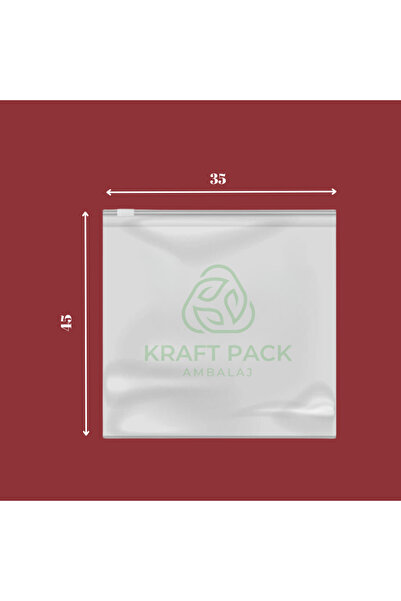 Kraftpack BUZLU PE ,BEYAZ Fermuarlı Kilitli Poşet ,tekstil Çanta 35X45 Cm -10...