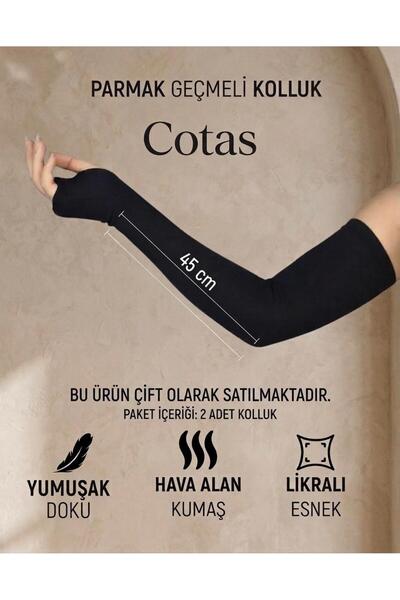 COTAS 2 li Parmak Geçmeli Kolluk – Siyah Esnek Terletmez Günlük Kullanım