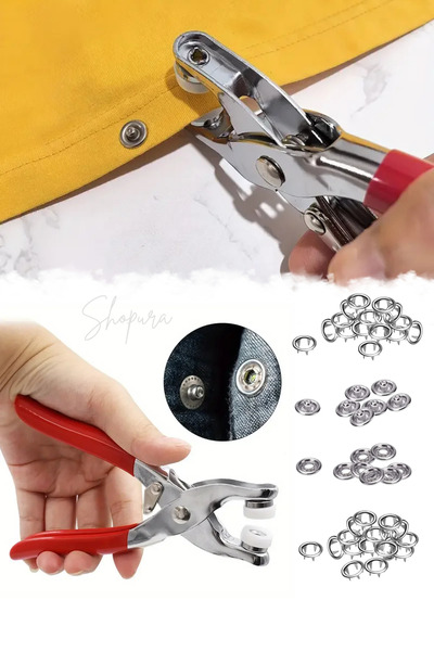 Shopura Metal Snap Button Pliers and Button Attachments Shirt, Dress Clothes ...