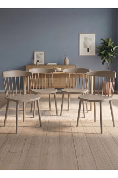 M SMART 4-Pieces Modern Plastic Dining Chair - For Kitchen, Living Room Durab...