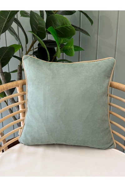 Decamor home Διπλόχρωμη Πράσινη Θήκη Μαξιλαριού με Λεπτομέρεια Τελειώματος σε...