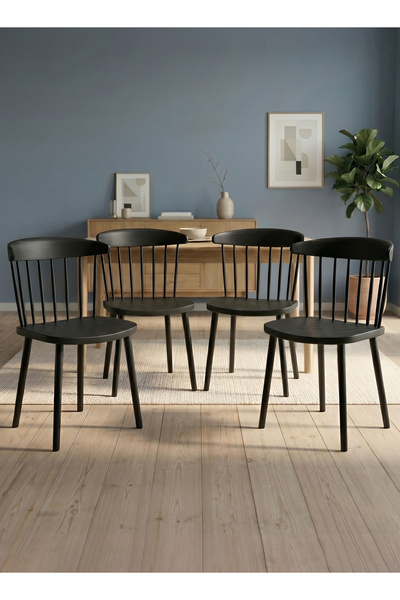 M SMART 4-Pieces Modern Plastic Dining Chair - For Kitchen, Living Room Durab...