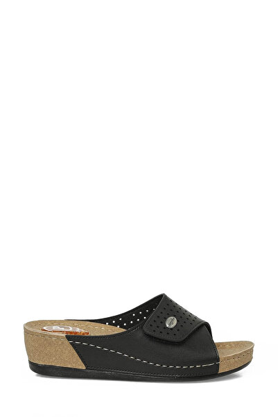 Polaris 167244.Z6FX Μαύρες γυναικείες παντόφλες A102250996