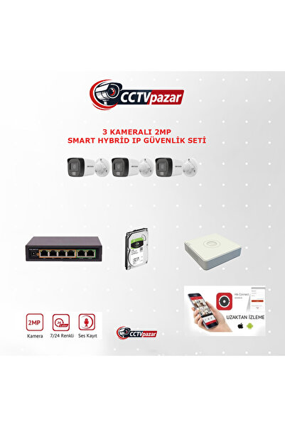 HIKVISION CAMERA Hikvision Cctvpazar Hıkvısıon 3 Kameralı 2mp Dahili Mikrofon...