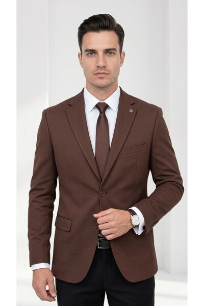 Plus Scorpion Slim Fit Micro Patterned Men's Jacket Summer Pique Fabric Doubl...