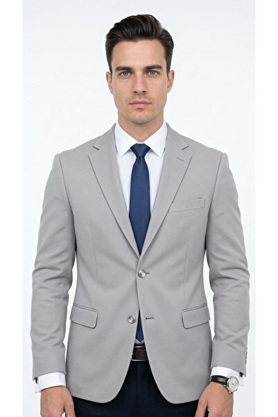 Plus Scorpion Slim Fit Micro Patterned Men's Jacket Summer Pique Fabric Doubl...