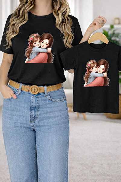 LORVEX Μπλουζάκι Mother Daughter Oversize T-Shirt Twin T-Shirt 100% Βαμβάκι Ά...