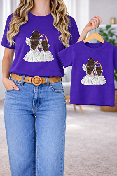 LORVEX Μπλουζάκι Mother Daughter Oversize T-Shirt Twin T-Shirt 100% Βαμβάκι Ά...