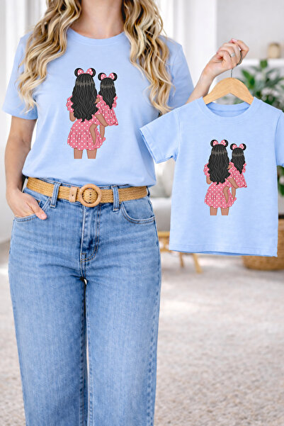 LORVEX Μπλουζάκι Mother Daughter Oversize T-Shirt Twin T-Shirt 100% Βαμβάκι Ά...