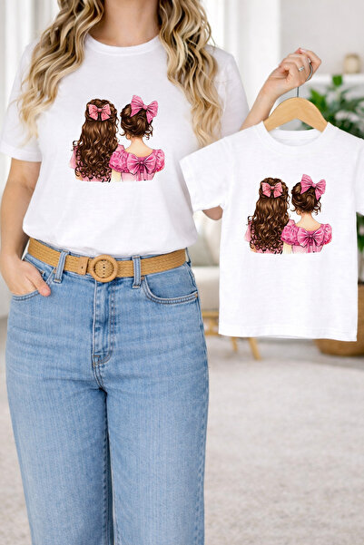 LORVEX Μπλουζάκι Mother Daughter Oversize T-Shirt Twin T-Shirt 100% Βαμβάκι Ά...
