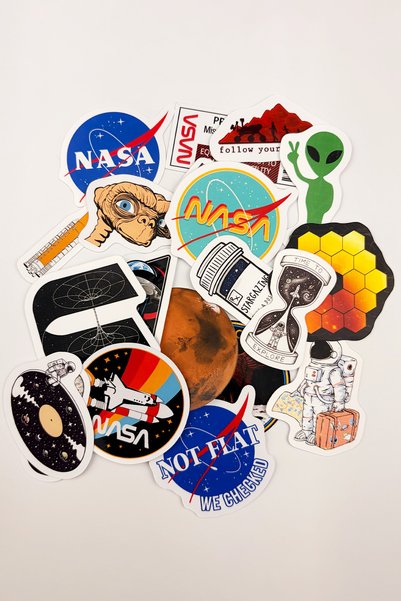 Baprile Space Nasa Astronaut Themed 20 Piece High Quality Waterproof Laptop Thermos Sticker Set