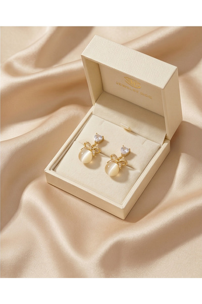 HOSBUTIK Gold doğaltaş klipsli küpe delik gerekmez