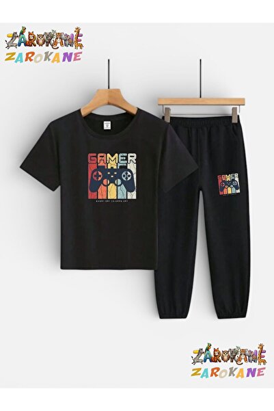 ZAROKANE Gamer Konsol Printed Top-Bottom Tracksuit/T-Shirt Two-Piece Children...