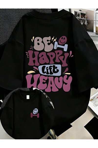 Gisha Tricou alb din bumbac cu imprimeu Be Happy pentru femei
