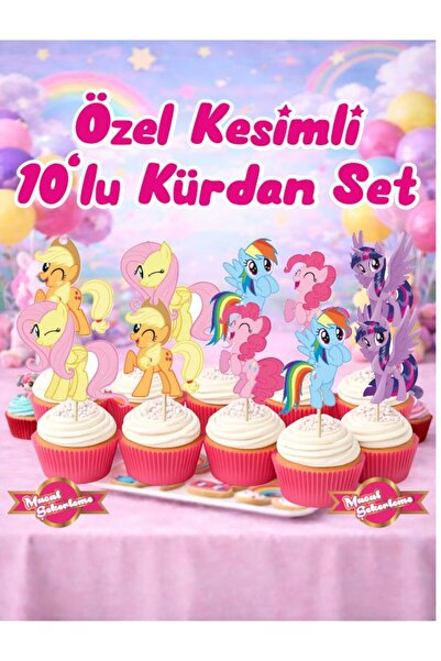 Masal Şekerleme Pony Özel Kesim 10'lu Kürdan Süsleme Seti - My Little Pony - ...