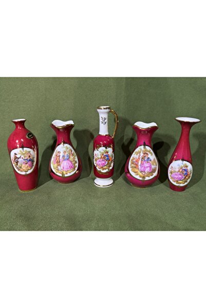 Fransız Limoges مزهريات ليموج صغيرة بمقاسات تتراوح بين 9.5 سم و 12 سم - 5 قطع