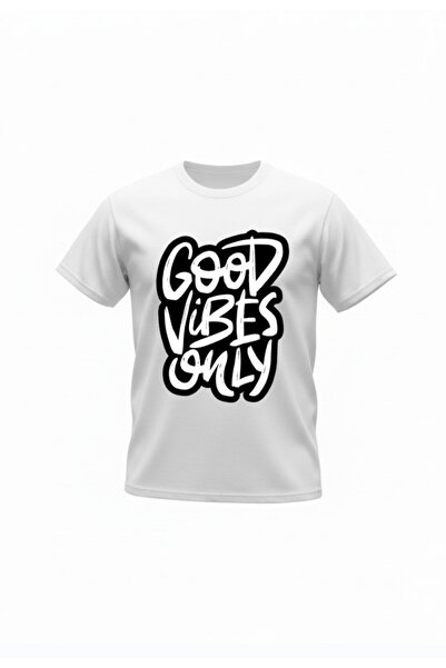 URBANTRENDSTORE Unisex Μπλουζάκι με σχέδιο "Good Vibes Only", Oversize Εφαρμο...