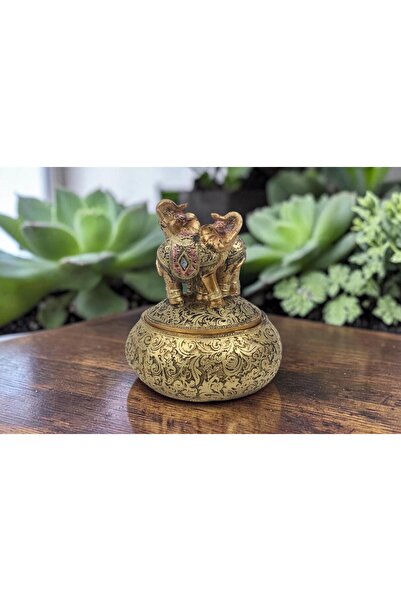 ELSELİFE Feng Shui Şans Getiren Fil Biblo Mücevher Kutusu 12 cm Dekoratif Ev ...
