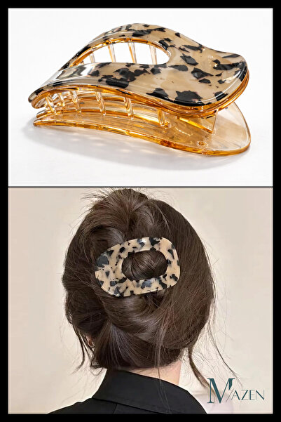 MAZEN Comfortable and Stylish Acrylic Premium Tortoise Shell Pattern Hair Clip