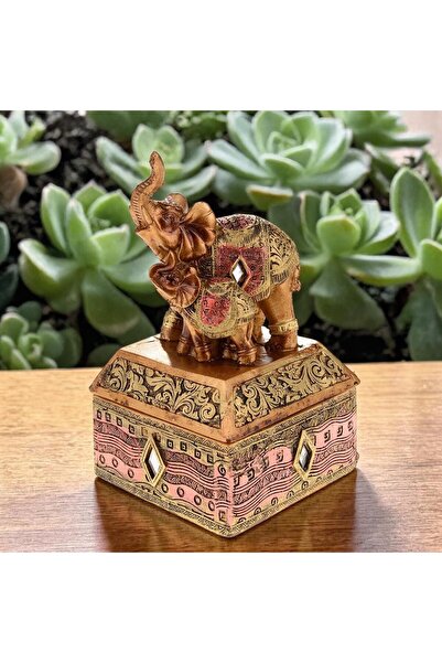 ELSELİFE Feng Shui Şans Getiren Fil Biblo Mücevher Kutusu 14 cm Dekoratif Ev ...