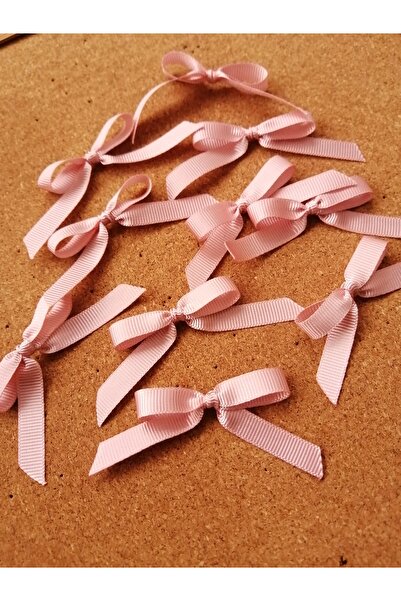 Madamera Pudra Pembe Grogren Fiyonk Kurdele 1 cm 50 Adet, Hediye Paketleme, S...