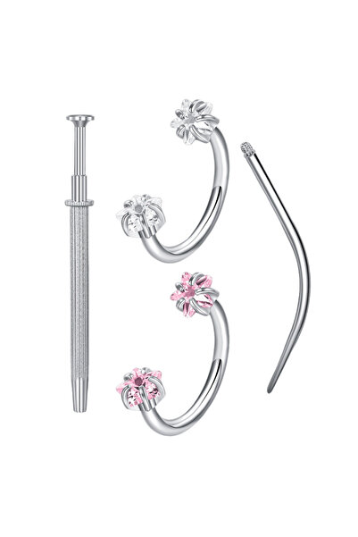 choice2 حلقات وأقراط أنف على شكل حرف C وحلزونية، 18G 1.0x8mm، 4 قطع، من الفول...