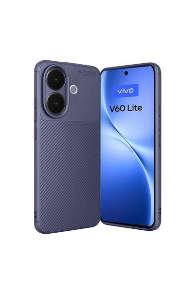 Generic Brand غطاء كربوني ETR Vivo V60 Lite مع تركيز تلقائي - أزرق داكن TIC