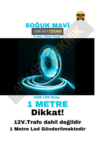 ankarateknik 1 Metre 5mm Ultra İnce COB Şerit LED – Adaptör Dahil Değildir