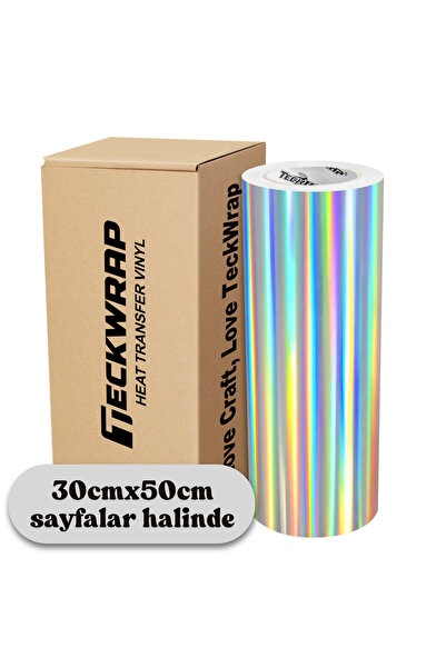 Teckwrap Craft Silver - Soft Holographic HTV - Isı Transfer Vinili - Iron On_...