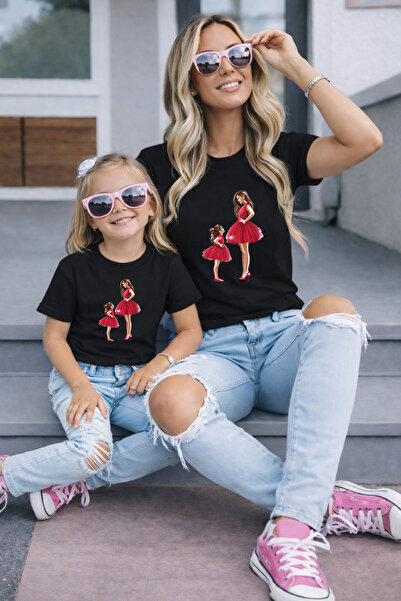 LORVEX Μπλουζάκι Mother Daughter Oversize T-Shirt Twin T-Shirt 100% Βαμβάκι Ά...